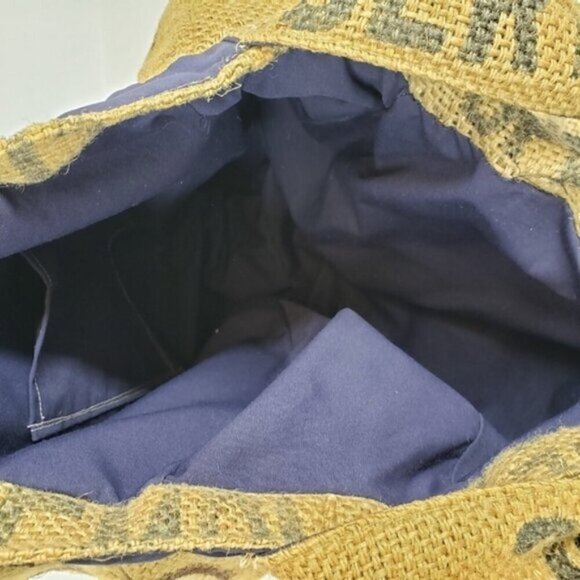 Burlap Coffee Sack Shoulder Bag Lined Unique Hippie Boho Free Spirit Graphic - Picture 6 of 16